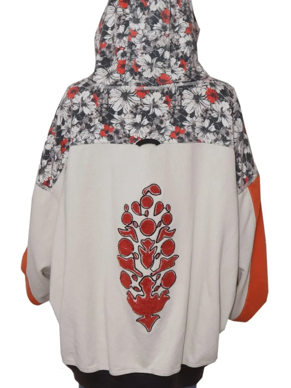 Free People Final Call Buti Hoodie Floral Embroidered Print Sweatshirt Jacket L